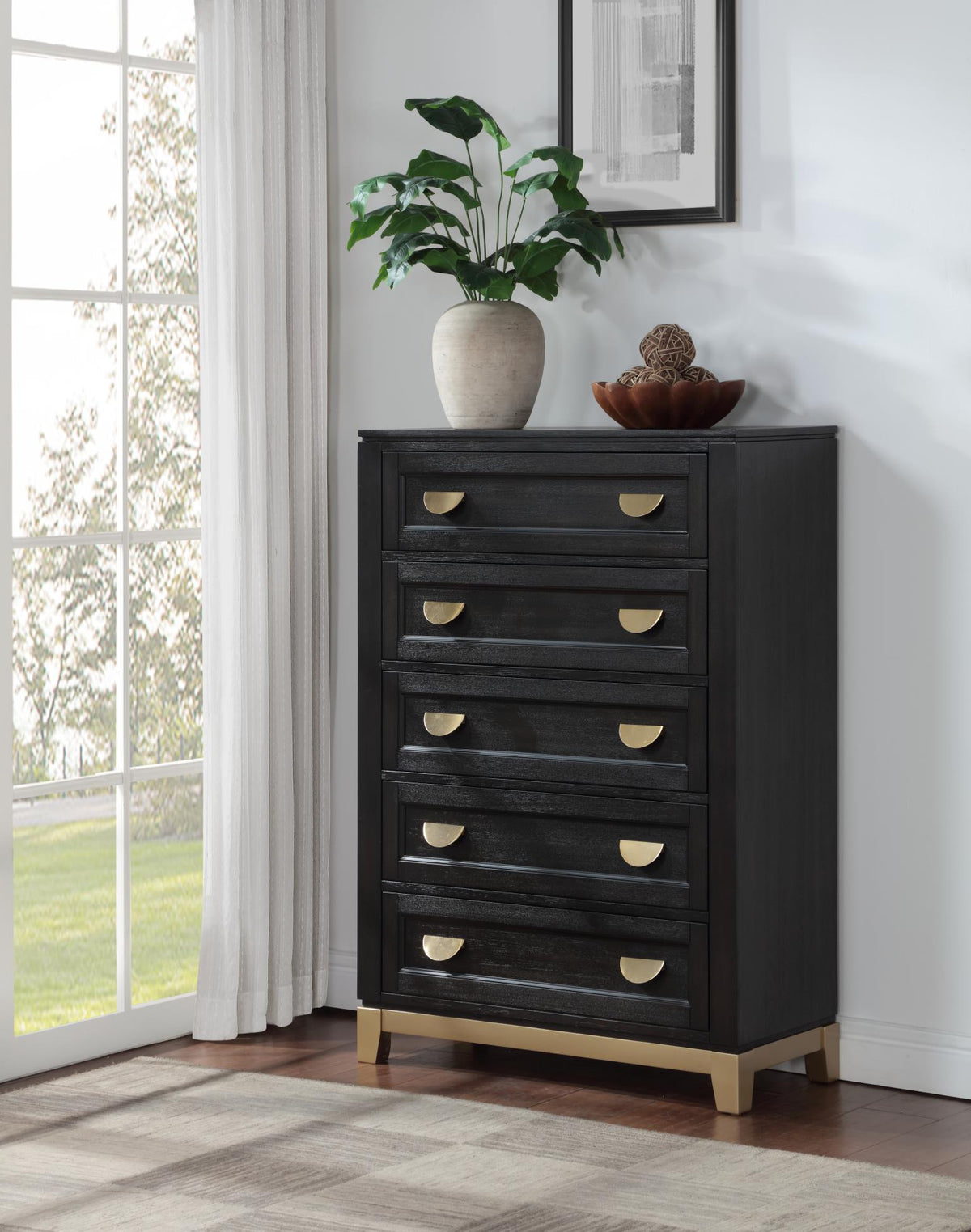 Black/Gold King 3-Piece Bedroom Set