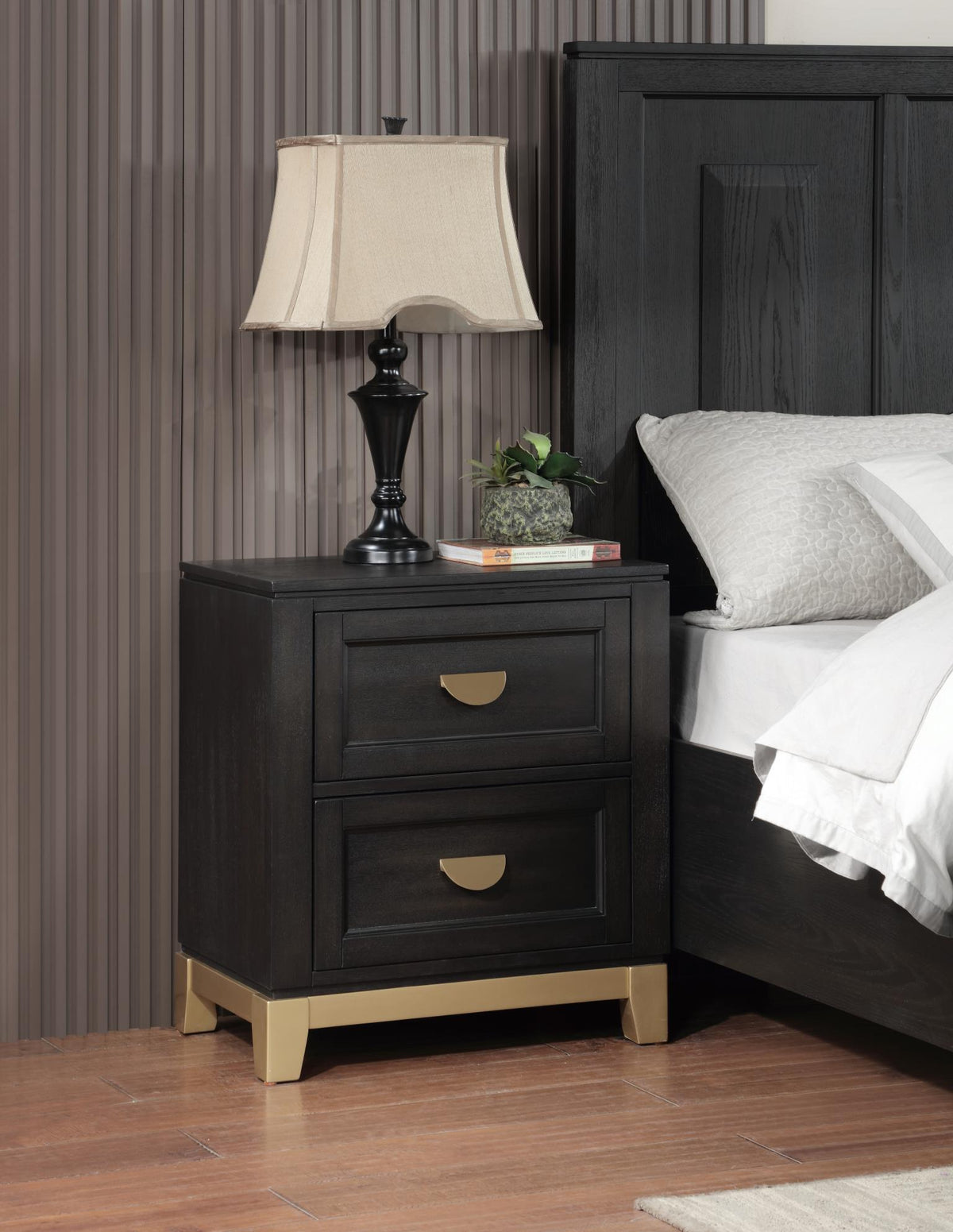 Black/Gold Night Stand