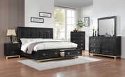 Black/Gold Queen 3-Piece Bedroom Set