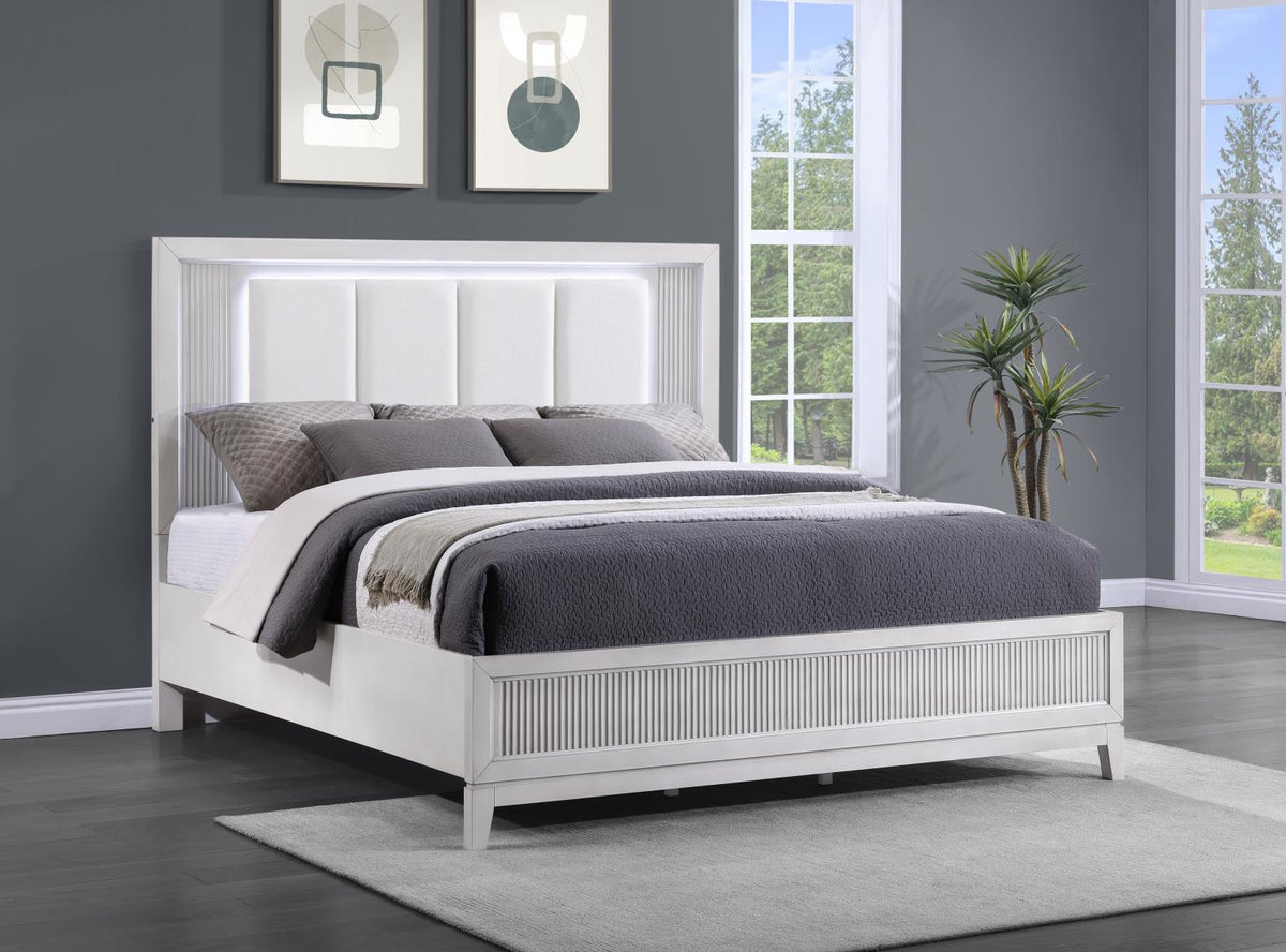 Beige LED Bed