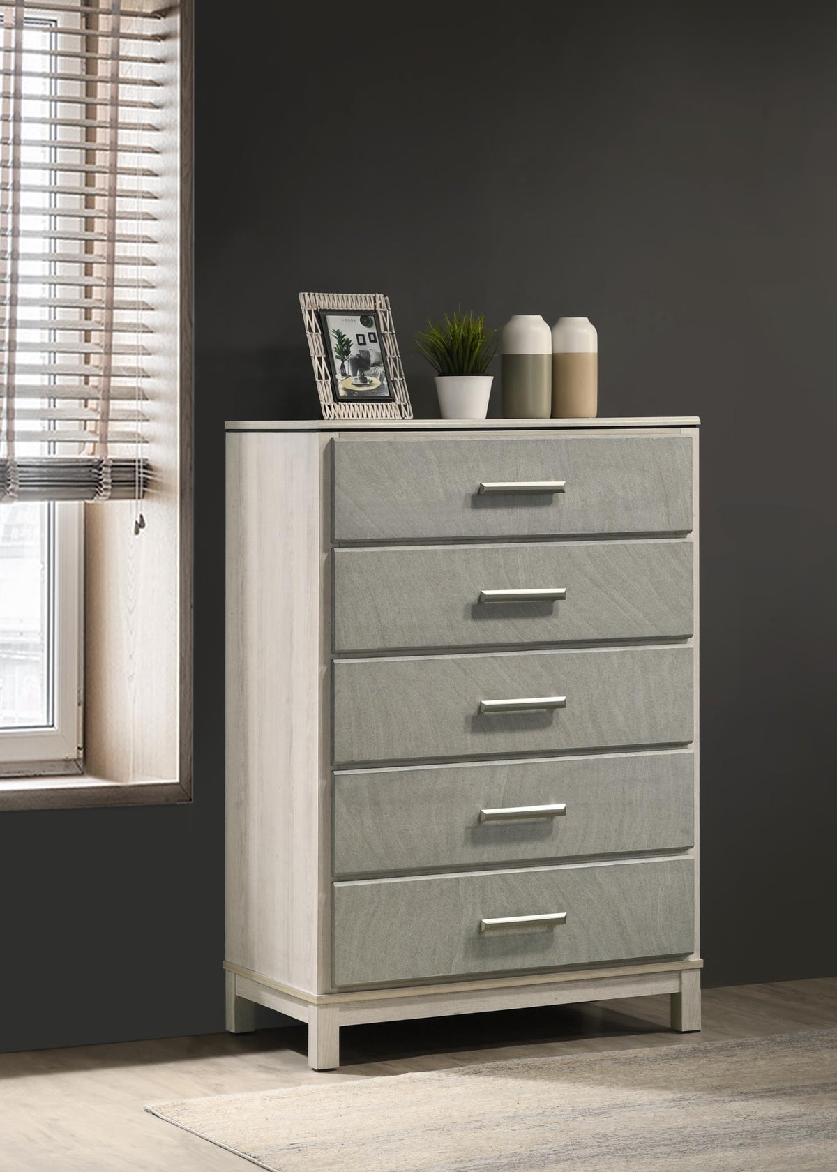 Light Beige/Dove Gray Queen 3-Piece Bedroom Set