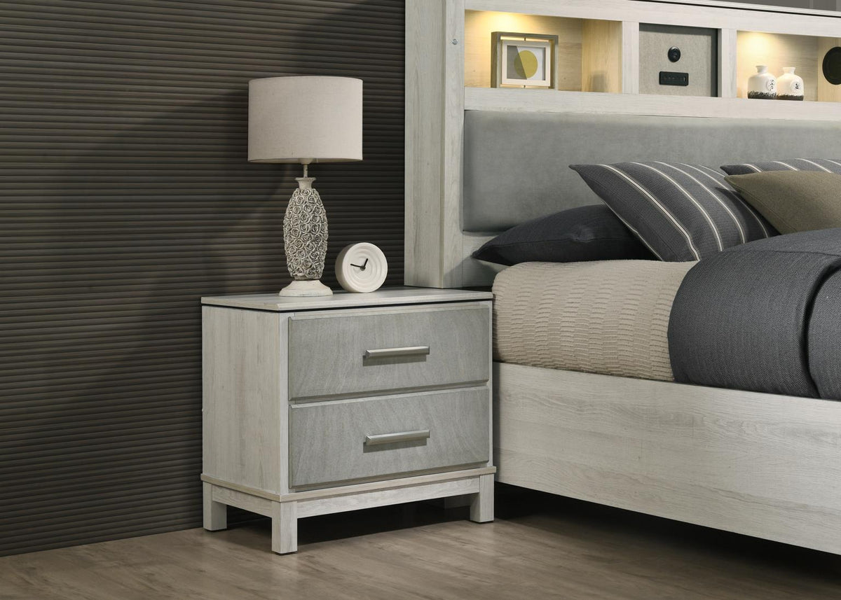 Light Beige/Dove Gray Nightstand