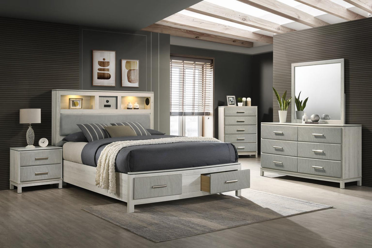 Light Beige/Dove Gray Nightstand