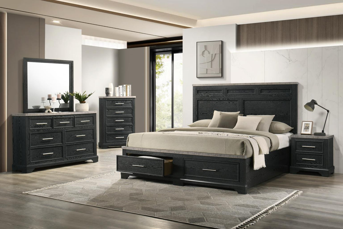 Black Queen 5-Piece Bedroom Set B324