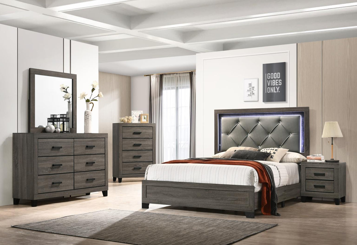Gray Full 5-Piece Bedroom Set B376