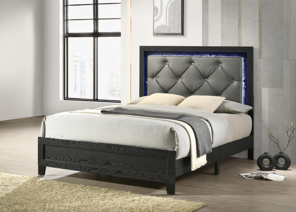 Black LED Bed
