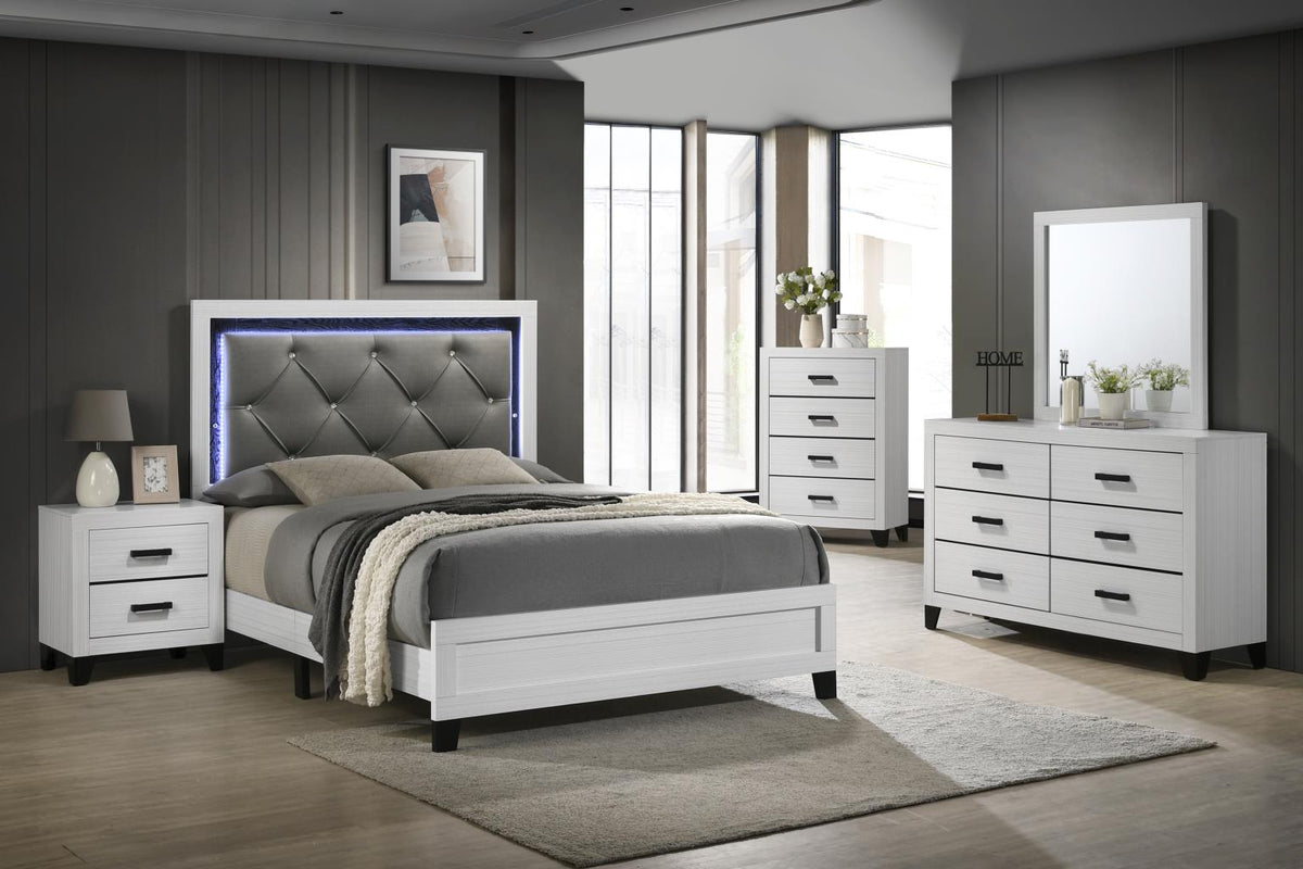 White Full 5-Piece Bedroom Set B388