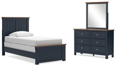 Landocken Twin Panel Bed, Dresser and Mirror