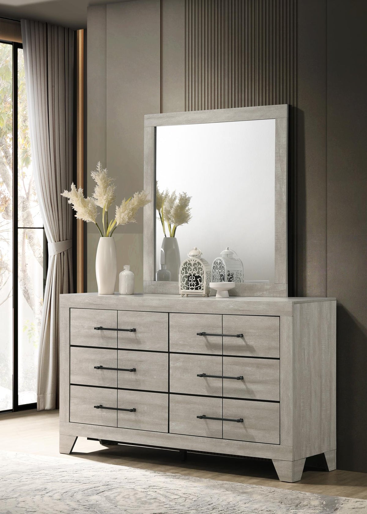 Dusty Gray Oak Bed