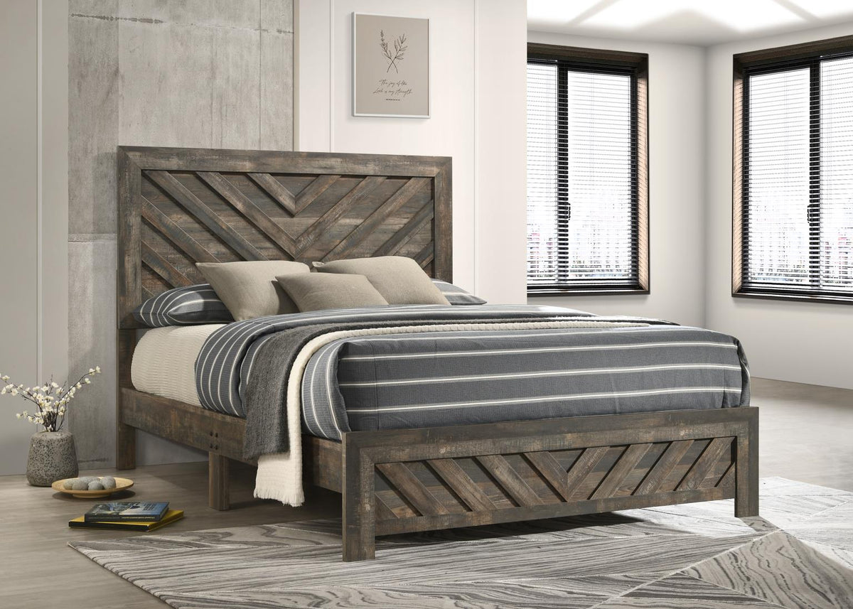 Antique Brown Queen 5-Piece Bedroom Set