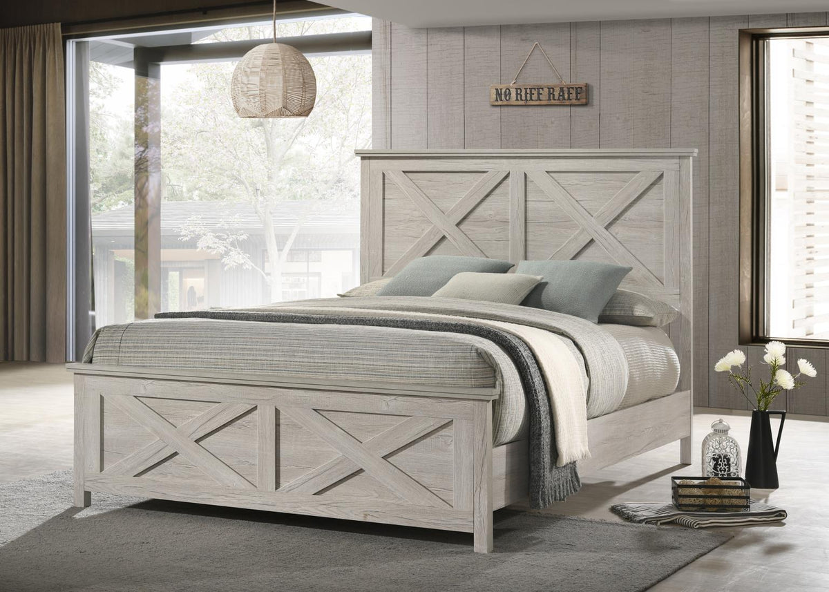 White Wash King Bed