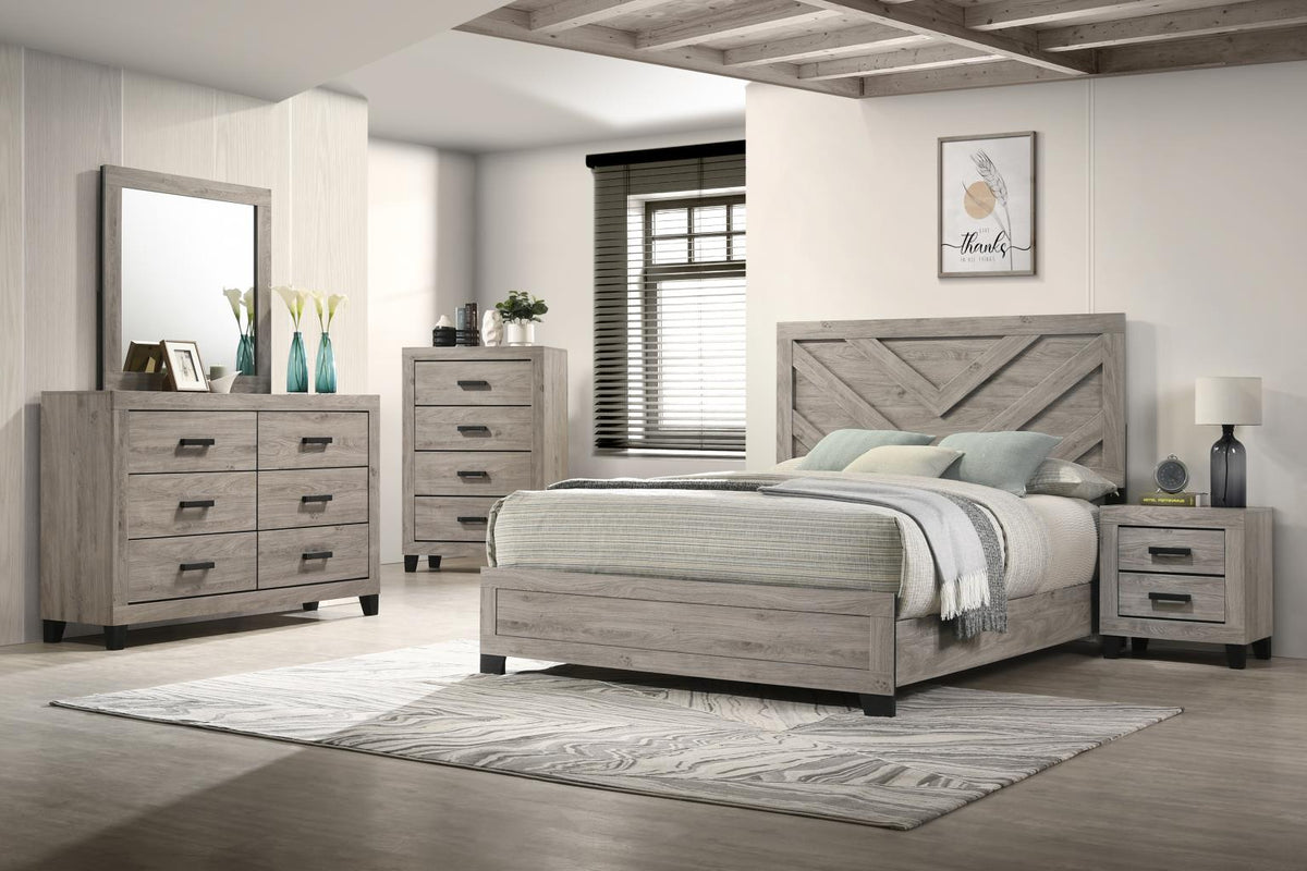 Light Gray Queen 5-Piece Bedroom Set B528