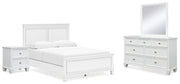 Fortman Queen Panel Bed, Dresser, Mirror and Nightstand