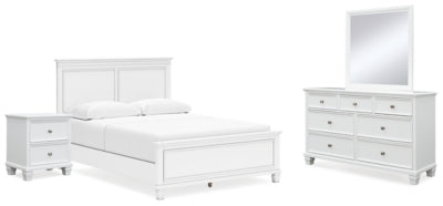 Fortman Queen Panel Bed, Dresser, Mirror and Nightstand