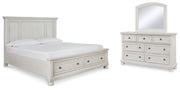 Robbinsdale King Panel Storage Bed, Dresser and Mirror