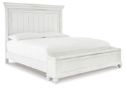Kanwyn California King Panel Bed with Storage Bench