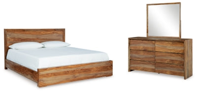 Dressonni King Panel Bed, Dresser and Mirror