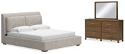 Cabalynn California King Upholstered Bed, Dresser and Mirror
