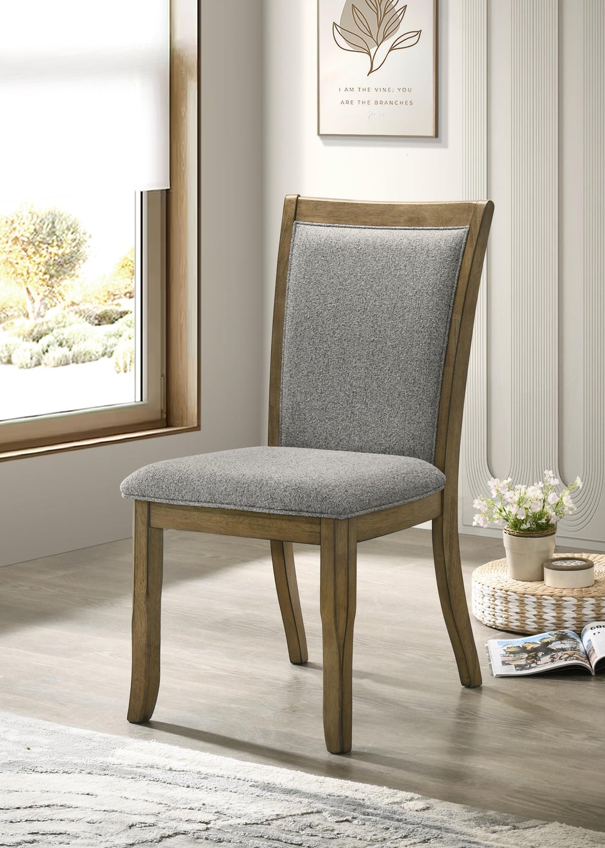 Dark Dry Brush Rectangular 5-Piece Dining Set D076