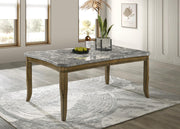 Dark Dray Brush Rectangular Dining Table, Top Color: Graystone Marble