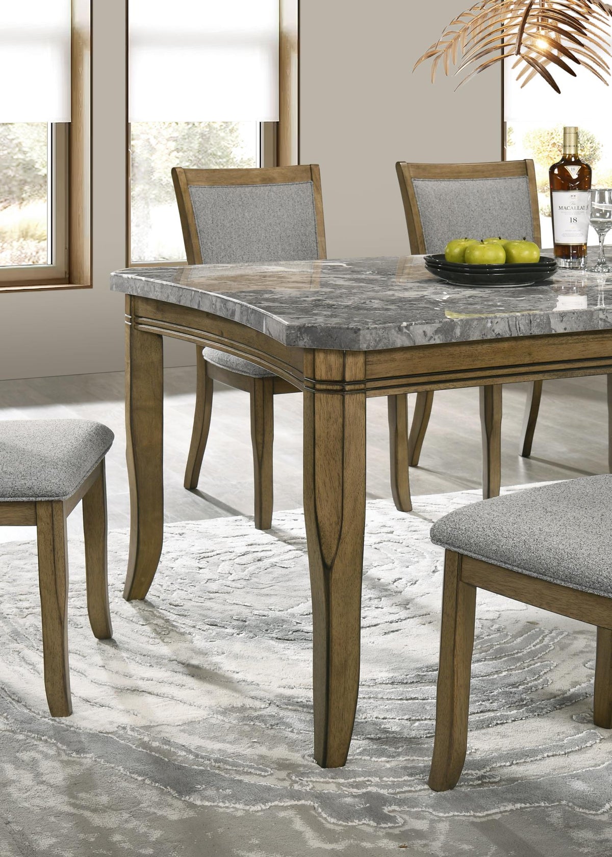 Dark Dry Brush Rectangular 5-Piece Dining Set D076