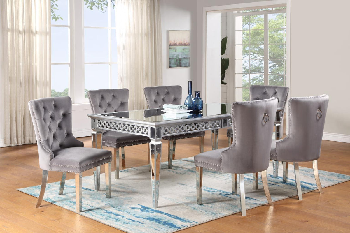 Silver 5-Piece Dining Set Black