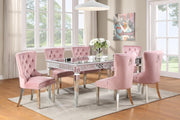 Silver 5-Piece Dining Set Pink