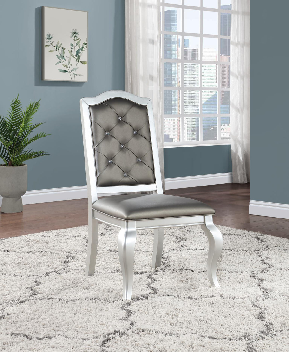 Silver Shimmer Dining Table