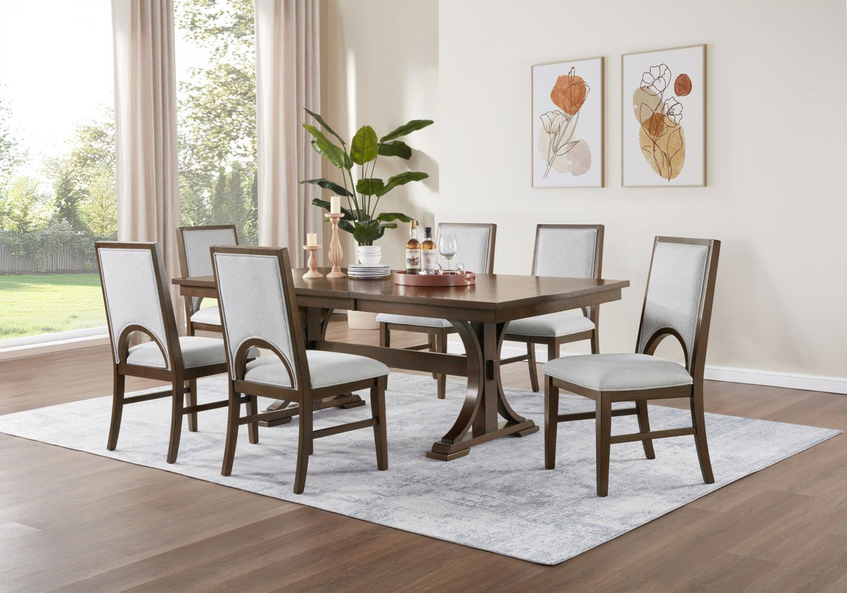 Cherry+Light Gray Dining Uph Side Chair