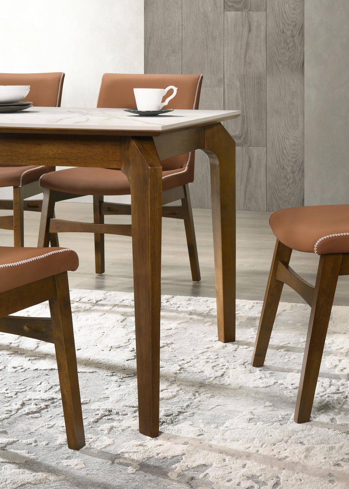 Dark Walnut Rectangular 5-Piece Dining Set D124