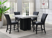5-Piece Dining Set Black Leather D130