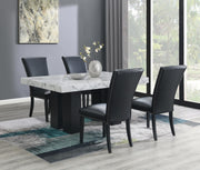 5-Piece Dining Set Black Leather D131