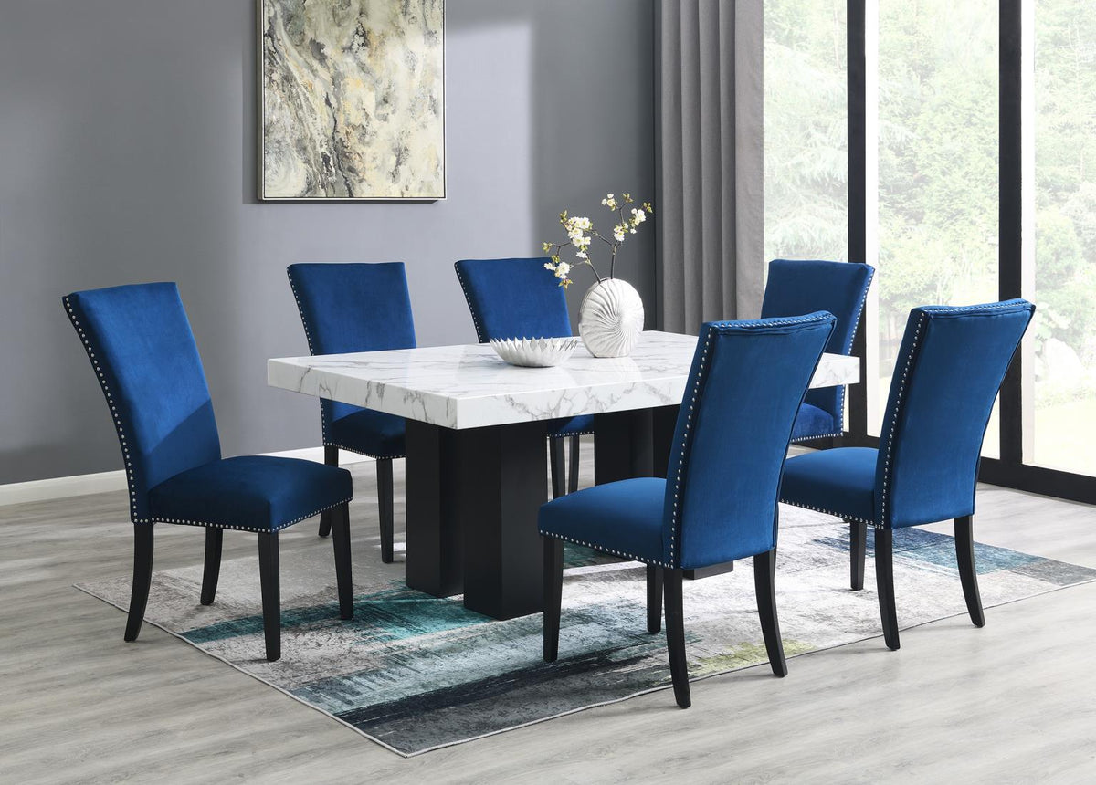 7-Piece Dining Set Blue D131