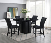 5-Piece Dining Set Black Leather D132