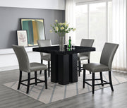 5-Piece Dining Set Silver Leather D132