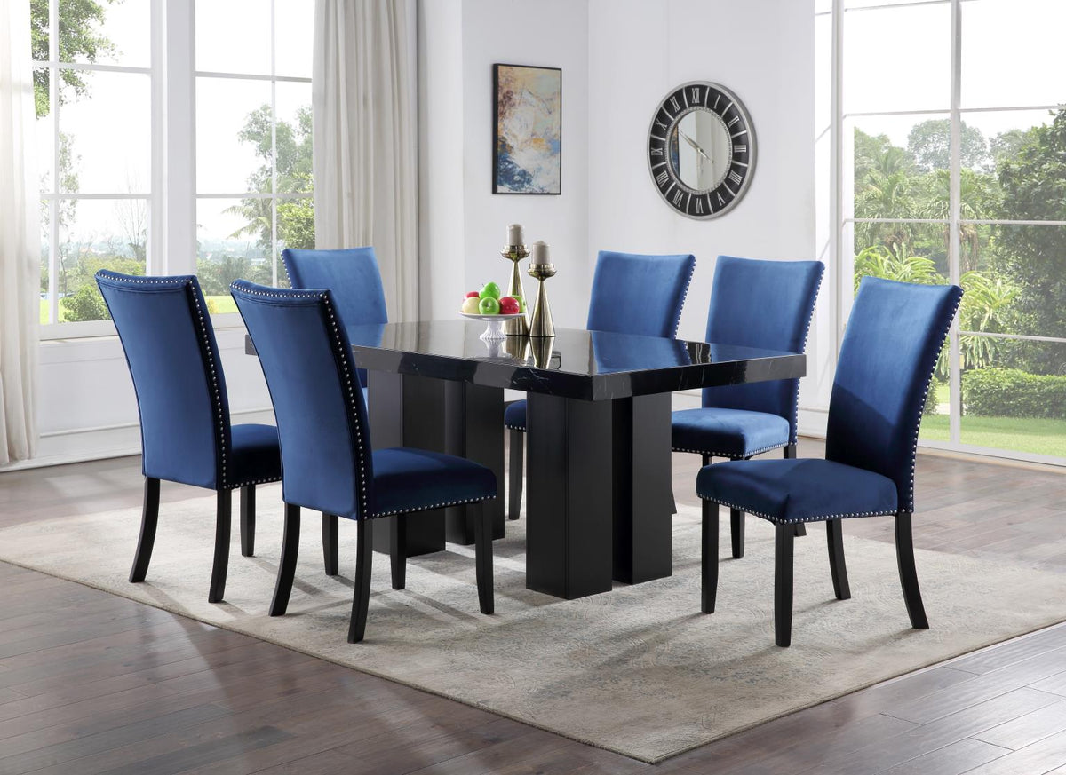 7-Piece Dining Set Blue D133