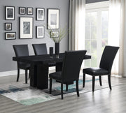 5-Piece Dining Set Black Leather D133