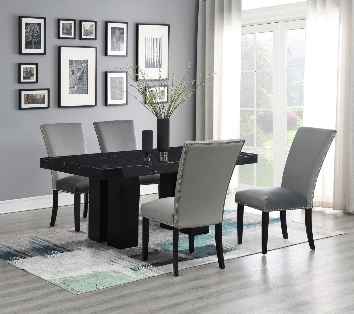 5-Piece Dining Set Gray D133
