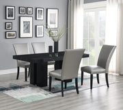 5-Piece Dining Set Silver Leather D133