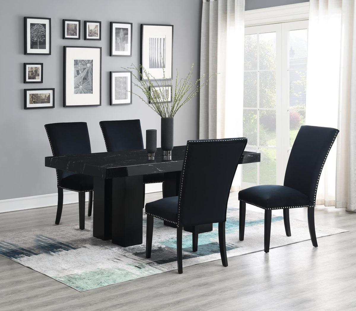 5-Piece Dining Set Black D133
