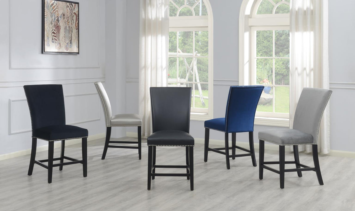 Gray Velvet Counter Chair