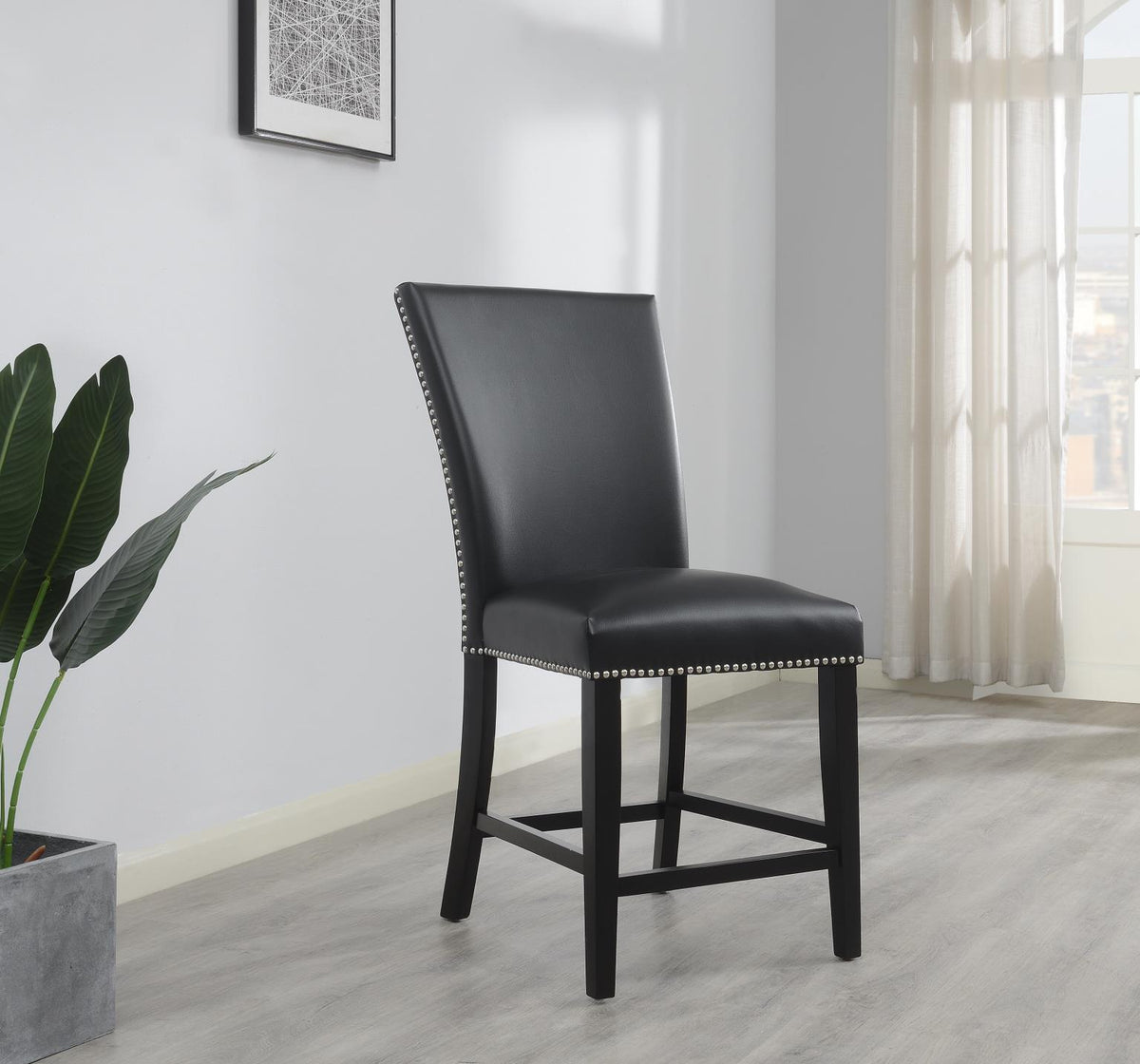Black PU Counter Chair