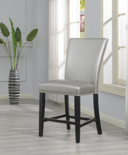 Silver PU Counter Chair