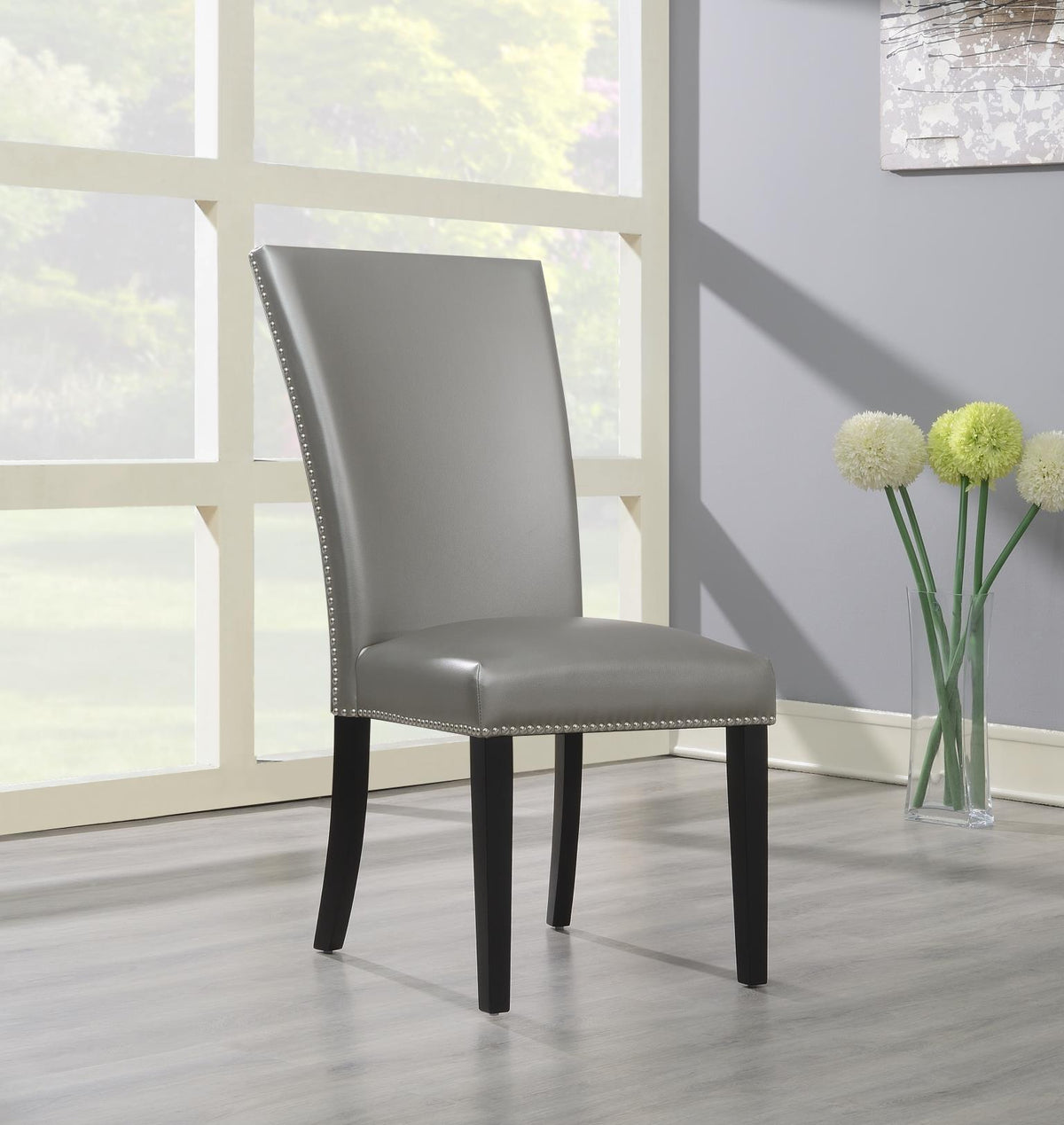 Silver PU Dining Chair