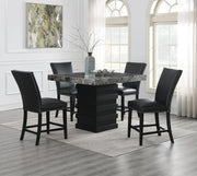 5-Piece Dining Set Black Leather D136