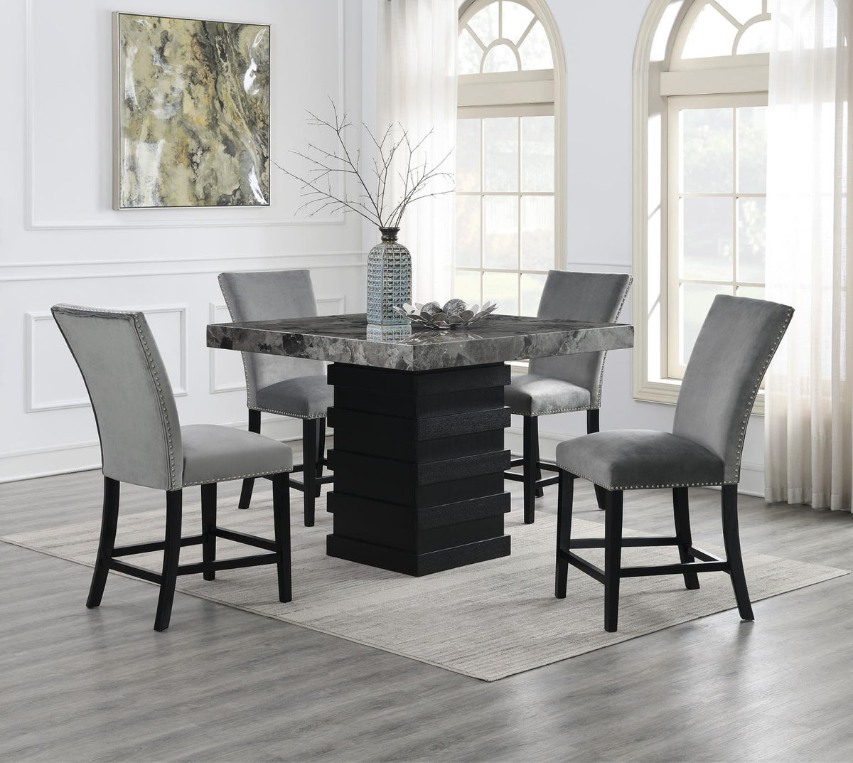 5-Piece Dining Set Gray D136