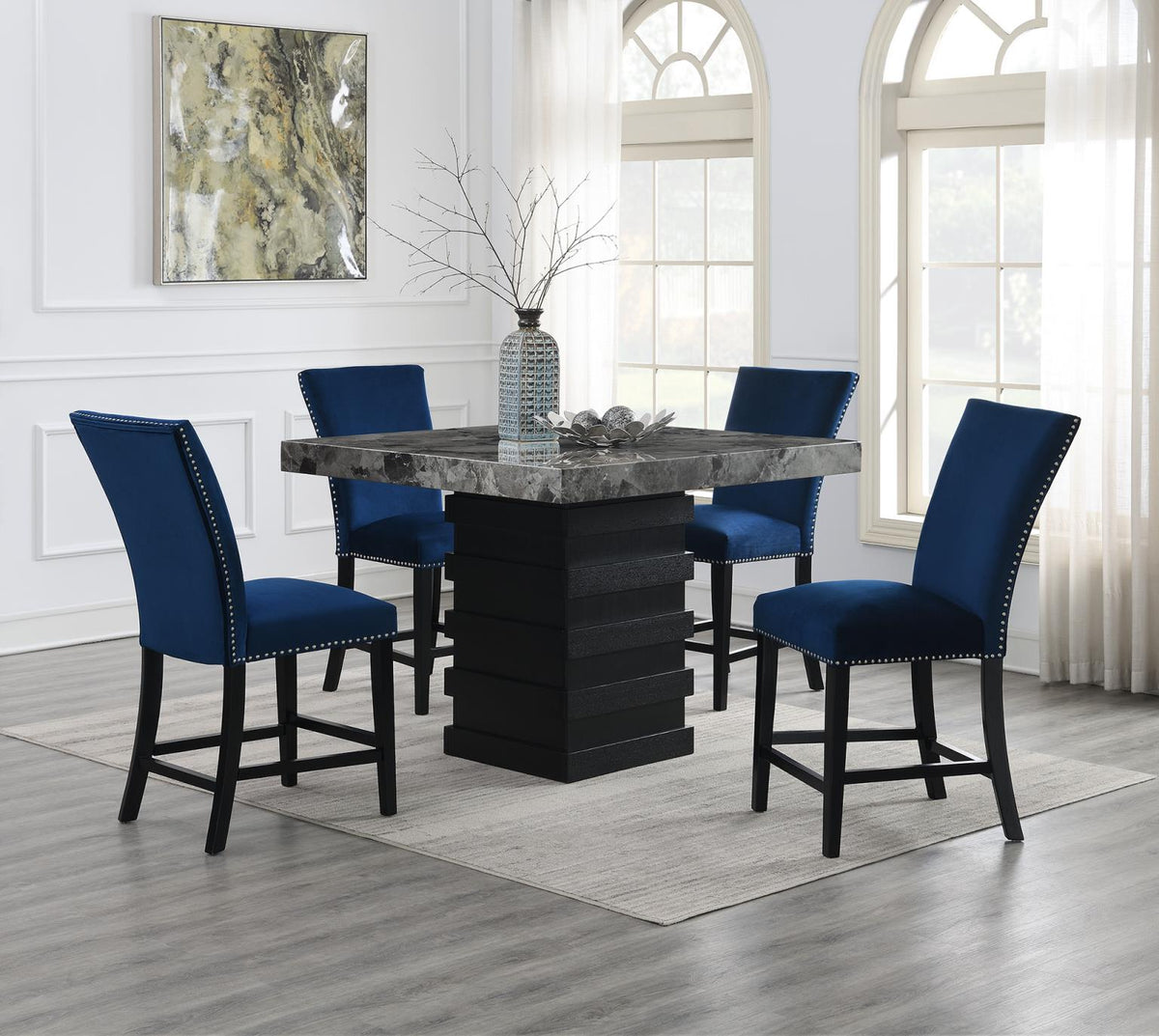 5-Piece Dining Set Blue D136