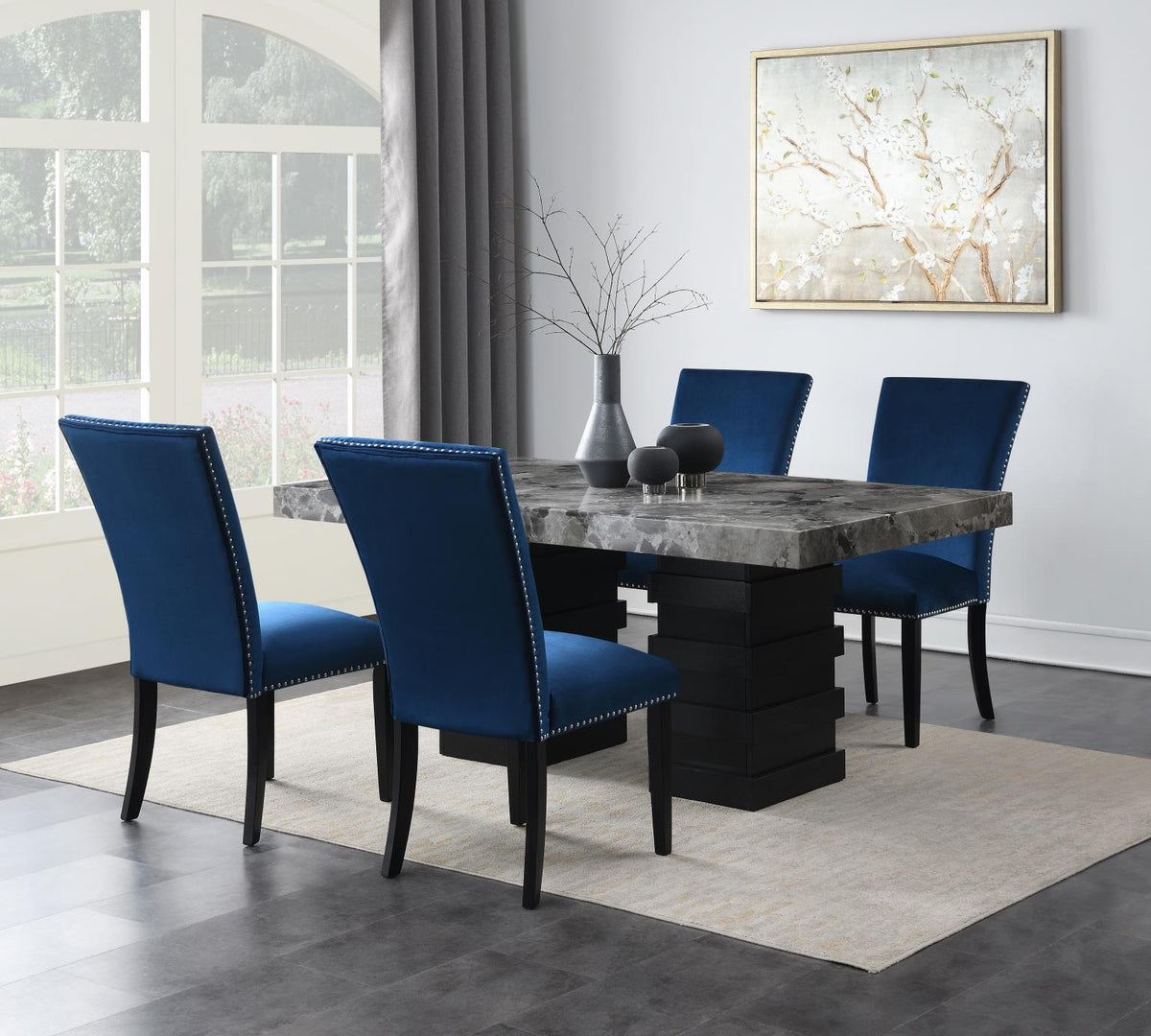 5-Piece Dining Set Blue D137