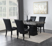 5-Piece Dining Set Black Leather D137