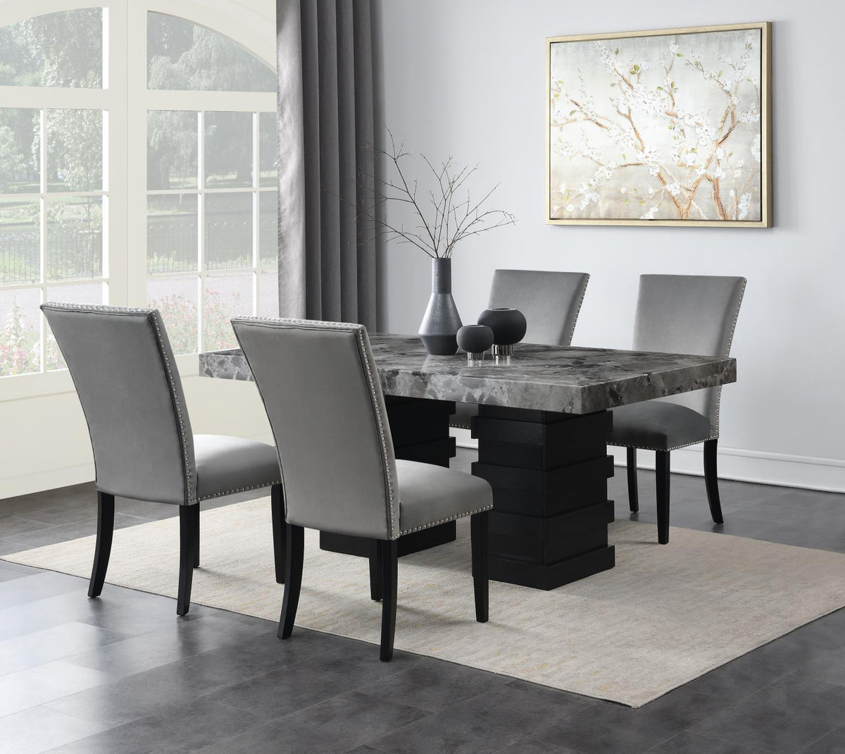 5-Piece Dining Set Gray D137